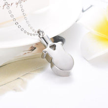 Load image into Gallery viewer, Owl Heart Cremation Urn Necklace With Rhinestones