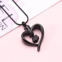 Load image into Gallery viewer, Paw Print In Heart Pet Cremation Urn Necklace