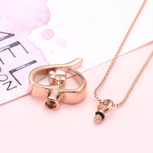 Load image into Gallery viewer, Paw Print In Heart Pet Cremation Urn Necklace