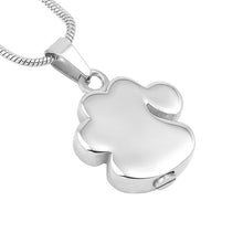 Load image into Gallery viewer, Pet Paw Cremation Urn Necklace With Rhinestones