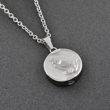 Load image into Gallery viewer, Praying Hands Cremation Urn Necklace