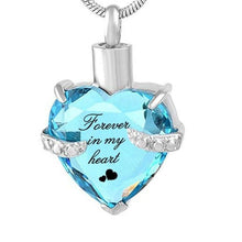 Load image into Gallery viewer, Rhinestone Heart Shaped "Forever In My Heart" Engraving Urn Necklace