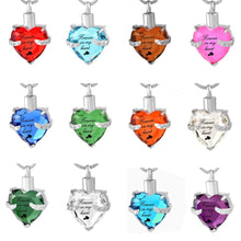Load image into Gallery viewer, Rhinestone Heart Shaped "Forever In My Heart" Engraving Urn Necklace