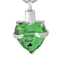 Load image into Gallery viewer, Rhinestone Heart Shaped "Forever In My Heart" Engraving Urn Necklace