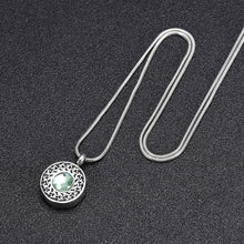 Load image into Gallery viewer, Celtic Round Pendant Cremation Urn Necklace