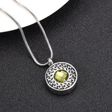 Load image into Gallery viewer, Celtic Round Pendant Cremation Urn Necklace