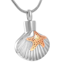 Load image into Gallery viewer, Sea Shell &amp; Starfish Cremation Urn Necklace
