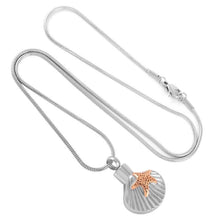 Load image into Gallery viewer, Sea Shell &amp; Starfish Cremation Urn Necklace