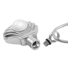 Load image into Gallery viewer, Seashell &amp; Pearl Cremation Urn Necklace