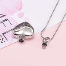 Load image into Gallery viewer, Silver Always In My Heart Cremation Urn Necklace