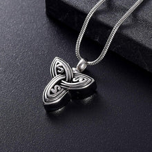Load image into Gallery viewer, Silver Celtic Knot Cremation Urn Necklace
