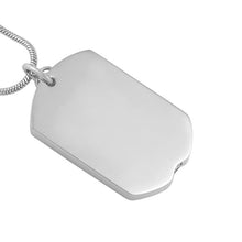 Load image into Gallery viewer, Silver Cross &amp; Dogtag etched "You Are Always In My Heart" Cremation Urn Necklace