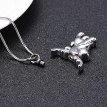 Load image into Gallery viewer, Silver Cute Moose Cremation Urn Necklace