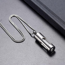Load image into Gallery viewer, Silver Cylinder Cremation Urn Necklace