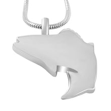 Load image into Gallery viewer, Silver Fish Shaped Cremation Urn Necklace