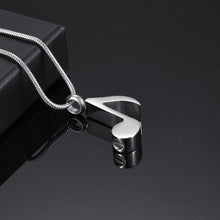 Load image into Gallery viewer, Silver Musical 8th Note Cremation Urn Necklace