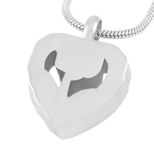 Load image into Gallery viewer, Silver Rhinestone Heart &amp; Rose Flower Cremation Urn Necklace