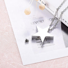 Load image into Gallery viewer, Silver Shining Star Shaped Cremation Urn Necklace