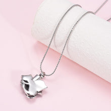 Load image into Gallery viewer, Silver Sleeping Cat Angel Cremation Urn Necklace