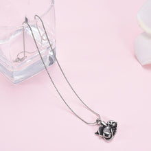Load image into Gallery viewer, Silver Sleeping Cat Angel Cremation Urn Necklace