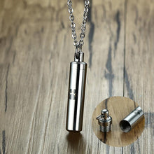 Load image into Gallery viewer, Silver Vial Pet Paw Cremation Necklace