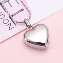 Load image into Gallery viewer, Simple Heart Etched With Dad Cremation Urn Necklace