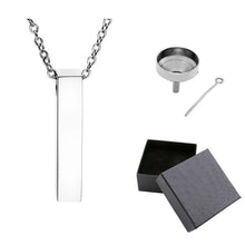 Load image into Gallery viewer, Simple Silver Column Cremation Urn Pendant Necklace