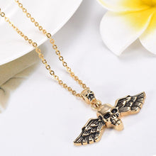 Load image into Gallery viewer, Skull With Wings Cremation Urn Necklace