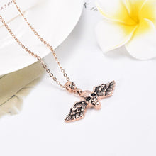 Load image into Gallery viewer, Skull With Wings Cremation Urn Necklace