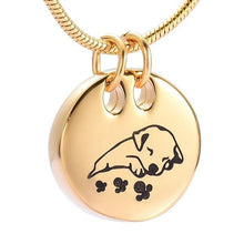 Load image into Gallery viewer, Sleeping Dog Cremation Urn Necklace
