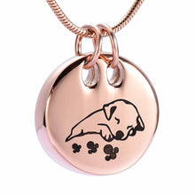 Load image into Gallery viewer, Sleeping Dog Cremation Urn Necklace