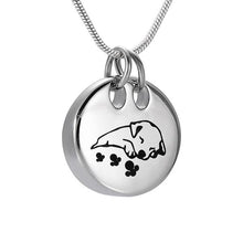 Load image into Gallery viewer, Sleeping Dog Cremation Urn Necklace