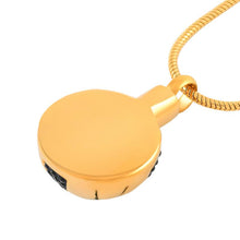 Load image into Gallery viewer, Soccer Ball Style Cremation Urn Necklace With Black Rhinestones