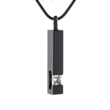 Load image into Gallery viewer, Solid Column Cremation Urn Necklace w/ Rhinestone