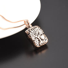 Load image into Gallery viewer, Square Shaped Tree of Life Cremation Urn Necklace