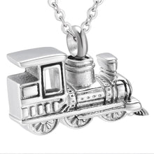 Load image into Gallery viewer, Train Shaped Cremation Urn Necklace