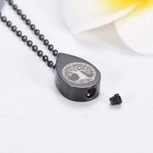 Load image into Gallery viewer, Tree of Life Teardrop Cremation Urn Necklace