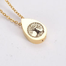 Load image into Gallery viewer, Tree of Life Teardrop Cremation Urn Necklace