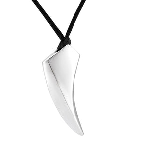 Tusk Tooth Silver Cremation Urn Necklace