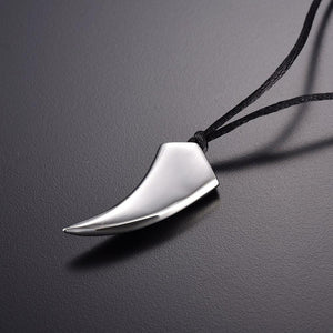 Tusk Tooth Silver Cremation Urn Necklace