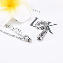 Load image into Gallery viewer, Unique Silver Fish Hook Cremation Urn Necklace