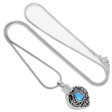 Load image into Gallery viewer, Vintage Heart Shaped Cremation Urn Necklaces With Rhinestone Gemstone