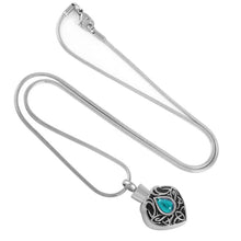 Load image into Gallery viewer, Vintage Heart Shaped Cremation Urn Necklaces With Rhinestone Gemstone