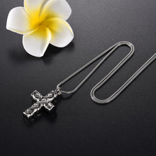 Load image into Gallery viewer, Wrapped Cross Cremation Urn Necklace