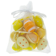Load image into Gallery viewer, Set of 12 Miniature Pastel Yellow Polka Dot, Flowers, Stripes Plastic Easter Egg Ornaments 1.5 Inches