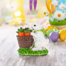Load image into Gallery viewer, Bunny with Easter Basket Full of Carrots 3 Inches