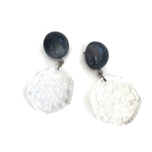 Load image into Gallery viewer, Grey &amp; Clear Ice Chip Statement Drop Earrings