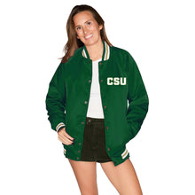 Load image into Gallery viewer, Colorado State Satin Letterman Bomber Jacket