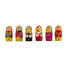 Load image into Gallery viewer, Wooden Set of 6 Nesting Dolls Christmas Ornaments Matryoshka 2.15 Inches