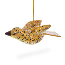 Load image into Gallery viewer, 6-Inch Long Golden Bird Wooden Christmas Ornament